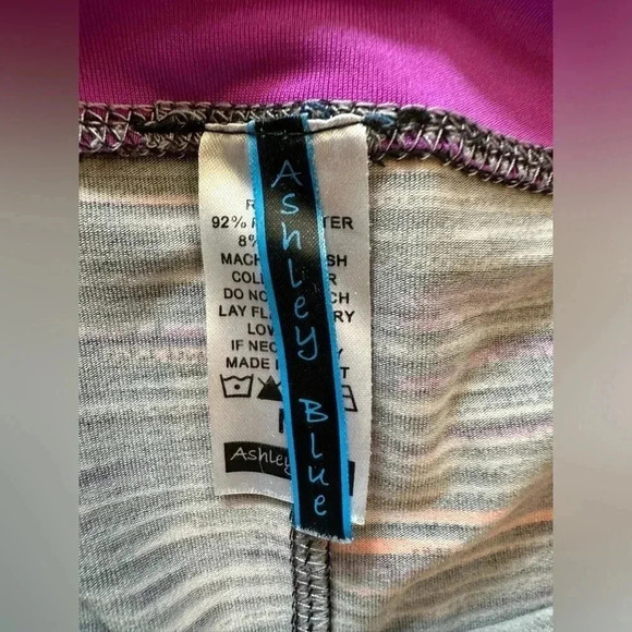 Ashley Blue Black and Purple Active Capris- medium - Picture 2 of 4